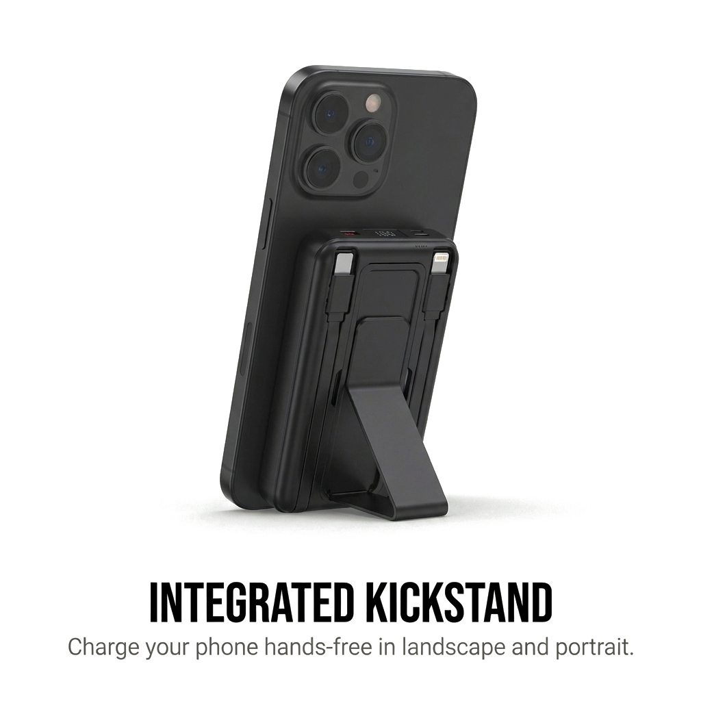 Sekage Power Bank black - kickstand