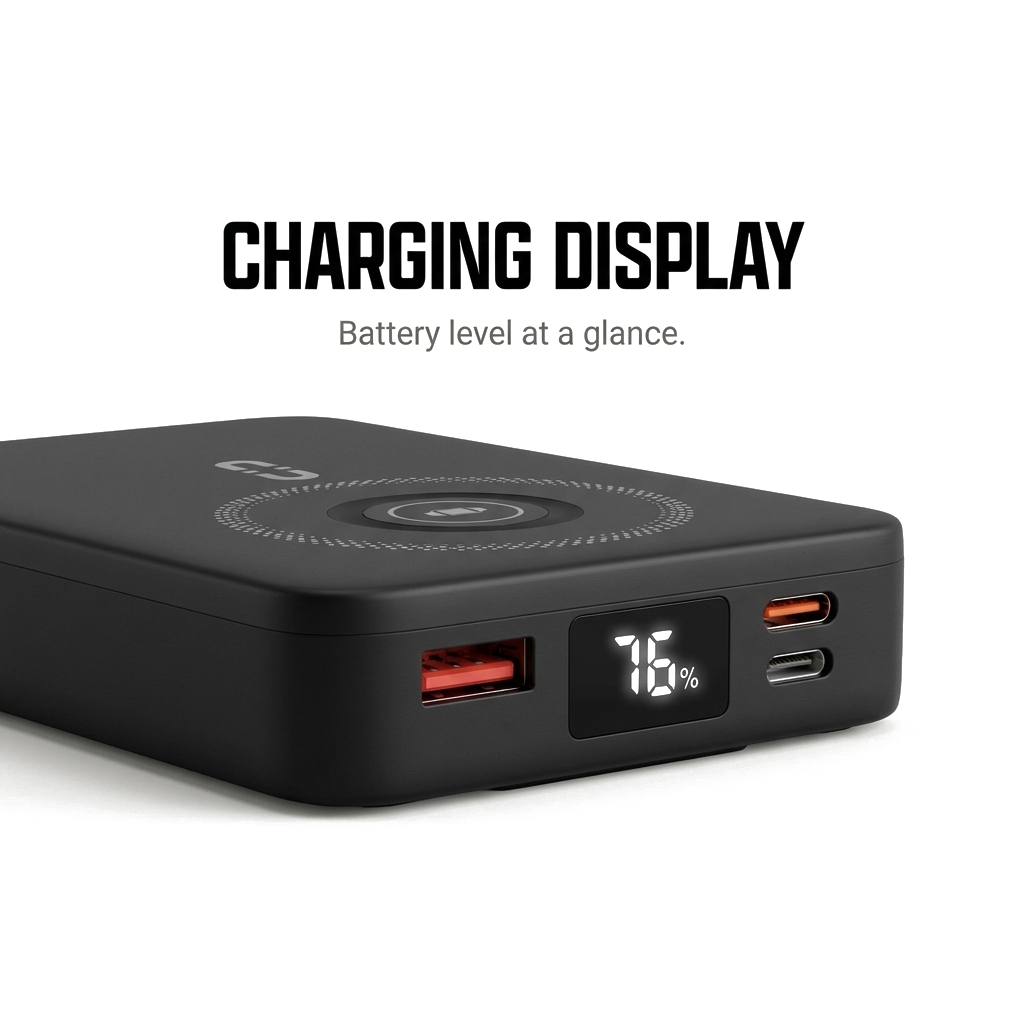 Sekage Power Bank black - display