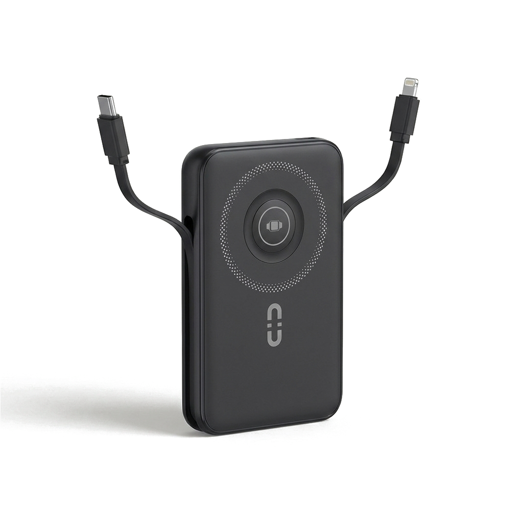 Sekage Power Bank black - cables out