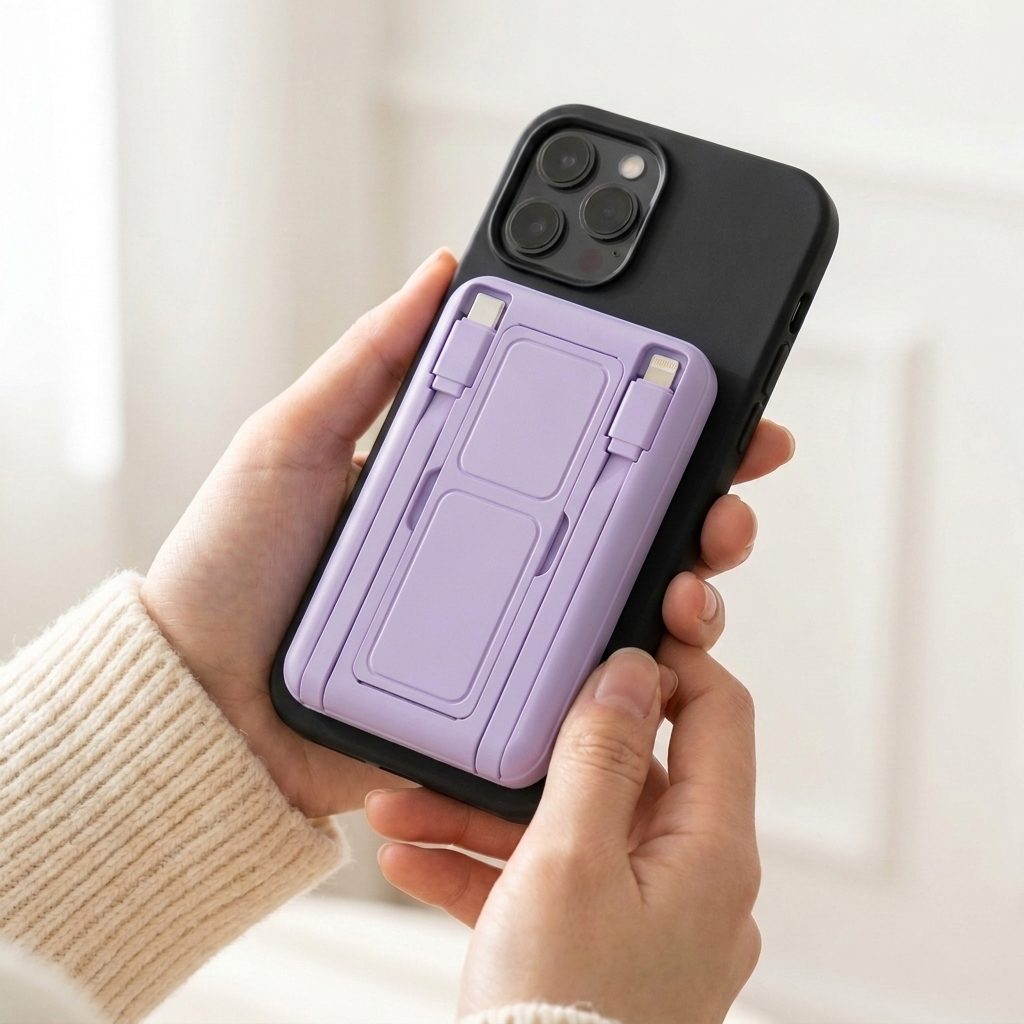 Sekage Power Bank purple - in hand